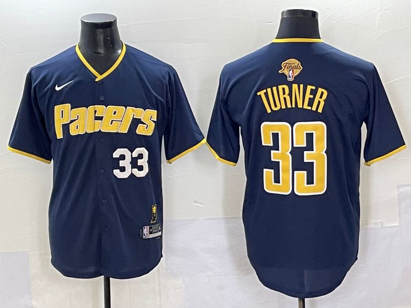 Men 2025 Indiana Pacers #33 Turner Blue Joint Name NBA Jersey style 23->->NBA Jersey